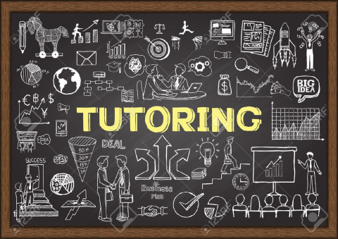 Blackboard with Tutoring in the middle